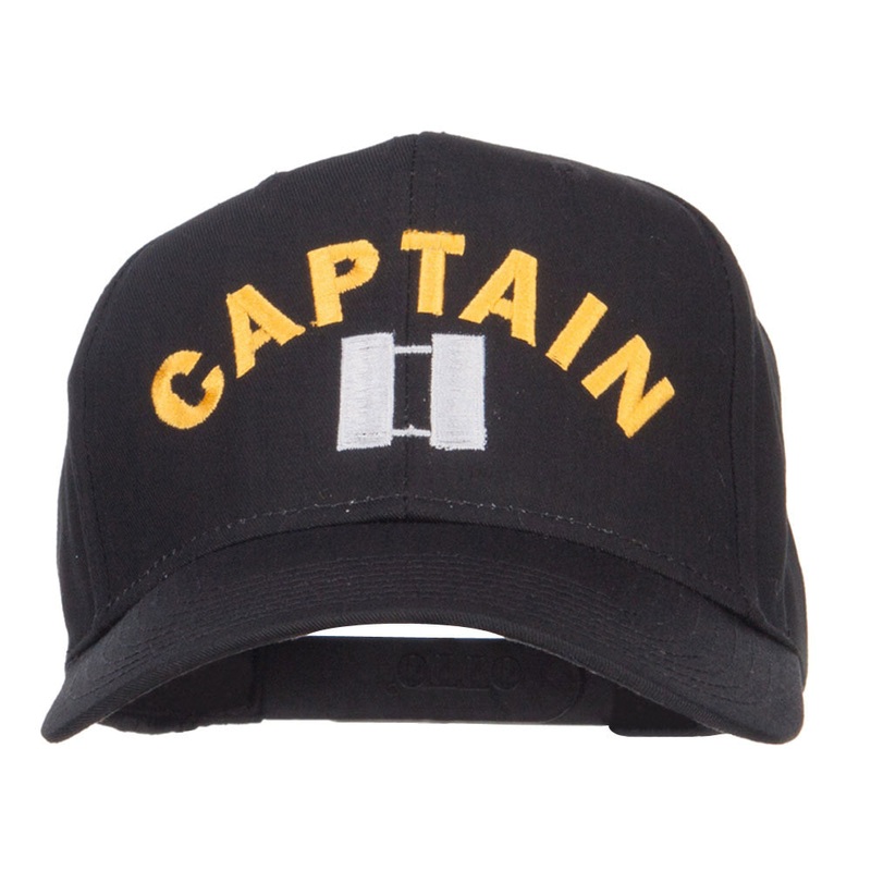Captain Rank Logo Embroidered Cap Black One Size