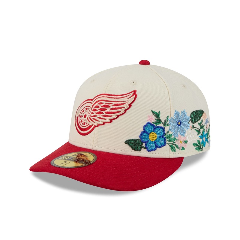 Detroit Red Wings Tonal Florals White 59FIFTY Fitted Hat 7