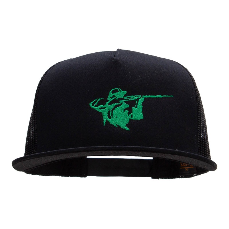 Hunter Aiming Embroidered 5 Panel Mesh Trucker Snapback Black One Size