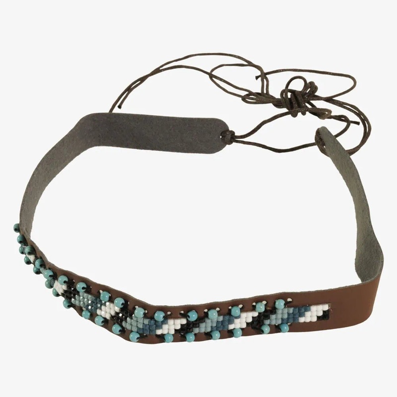 Kenya | Turquoise Beaded Leather Hat Band Multicolor OS