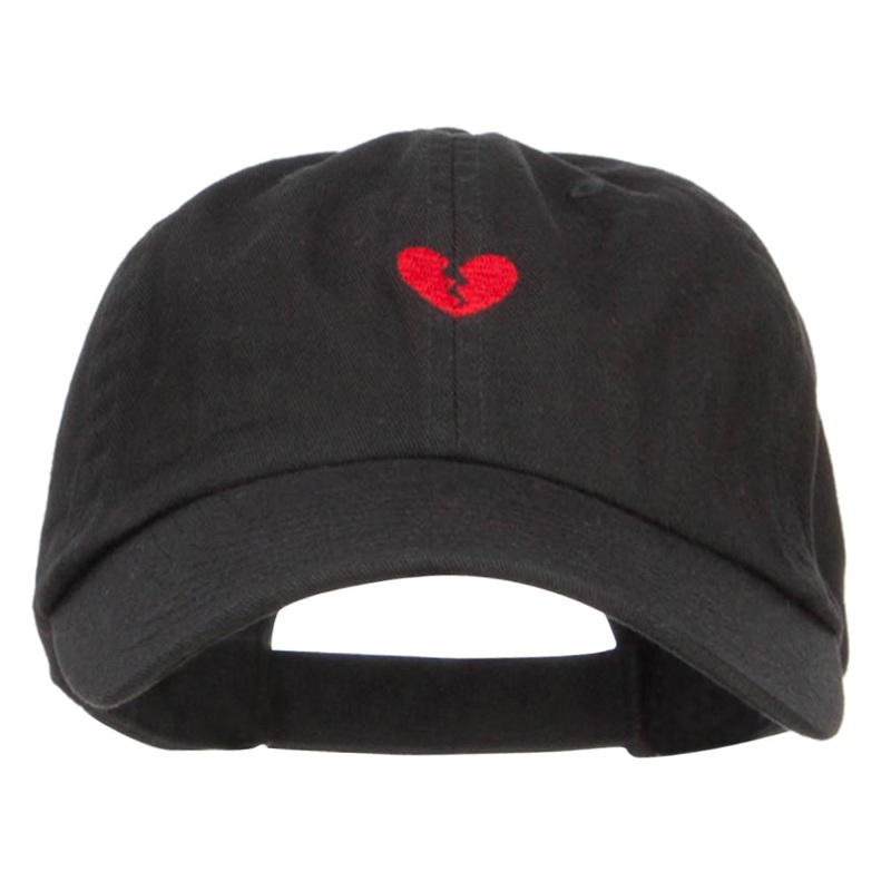 Mini Broken Heart Embroidered Low Cap Black One Size