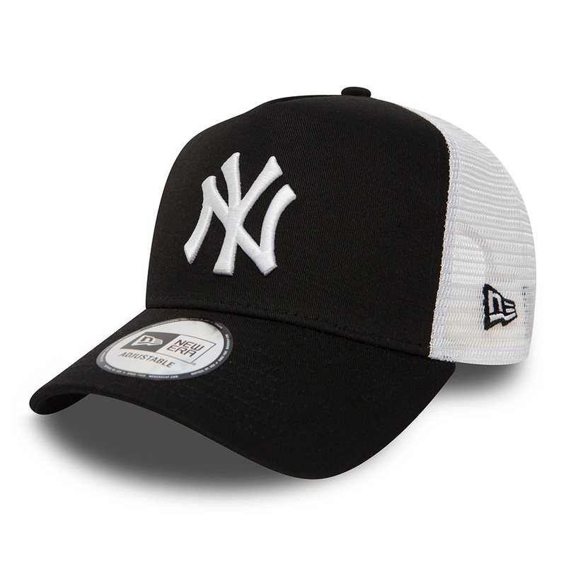 New Era Kids 9FORTY New York Yankees A-Frame Trucker Cap – MLB Essential – Black-White CHILD ADJ.