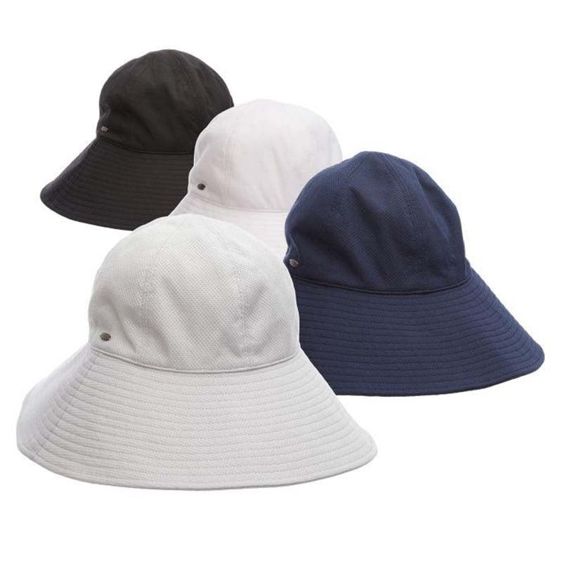 Performance Mesh Wide Brim Cloche Hat – Scala Hats Black