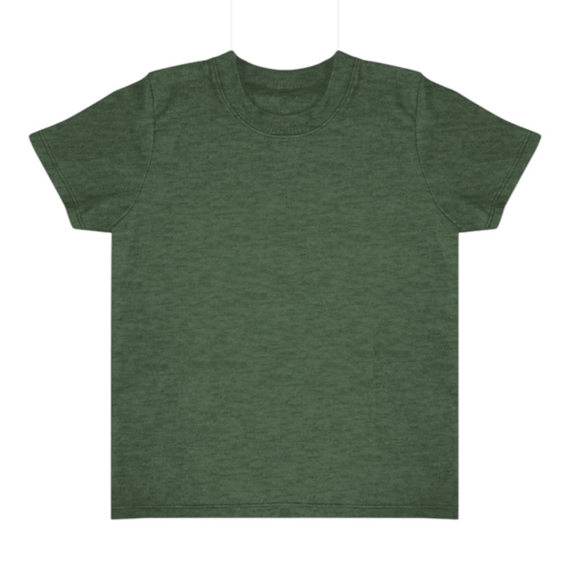 Royal Apparel 20068 Toddler Triblend Short Sleeve Tee with Coverstitch Neck Made in USA Tri Army S