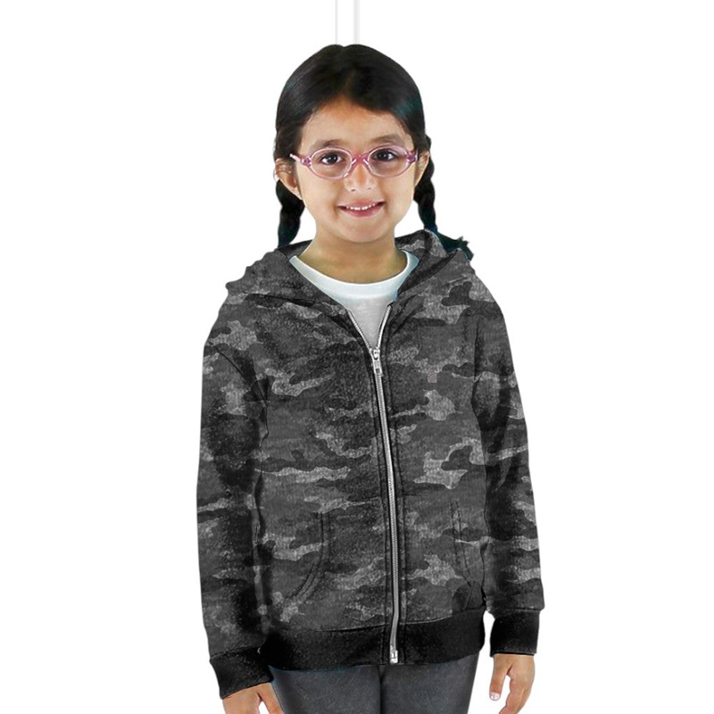 Royal Apparel 25160VCM Toddler Triblend Full-Zip Camo Hoodie Made in USA Vintage Grey Camo S