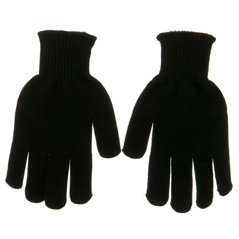 Acrylic Knit Rubber Glove Black One Size