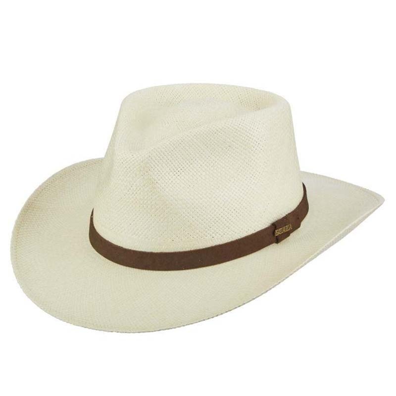 Albuquerque Men’s Panama Hat with Leather Band – Scala Classico Hats Natural Medium