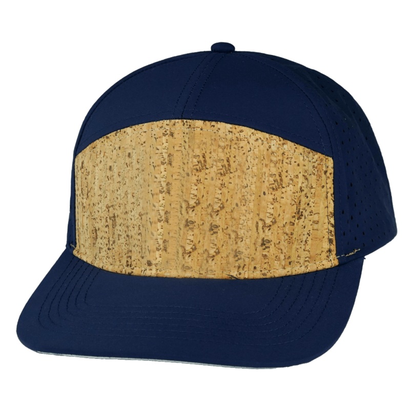 Blank – 7 Panel – Cork – Navy (Unisex – Laser Mesh