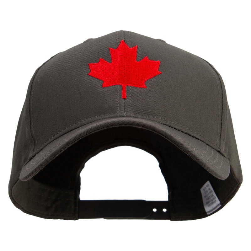 Canada’s Maple Leaf Embroidered Big Size Structured Solid Poly Cotton Twill High Profile Pro Style Cap Olive XL-3XL