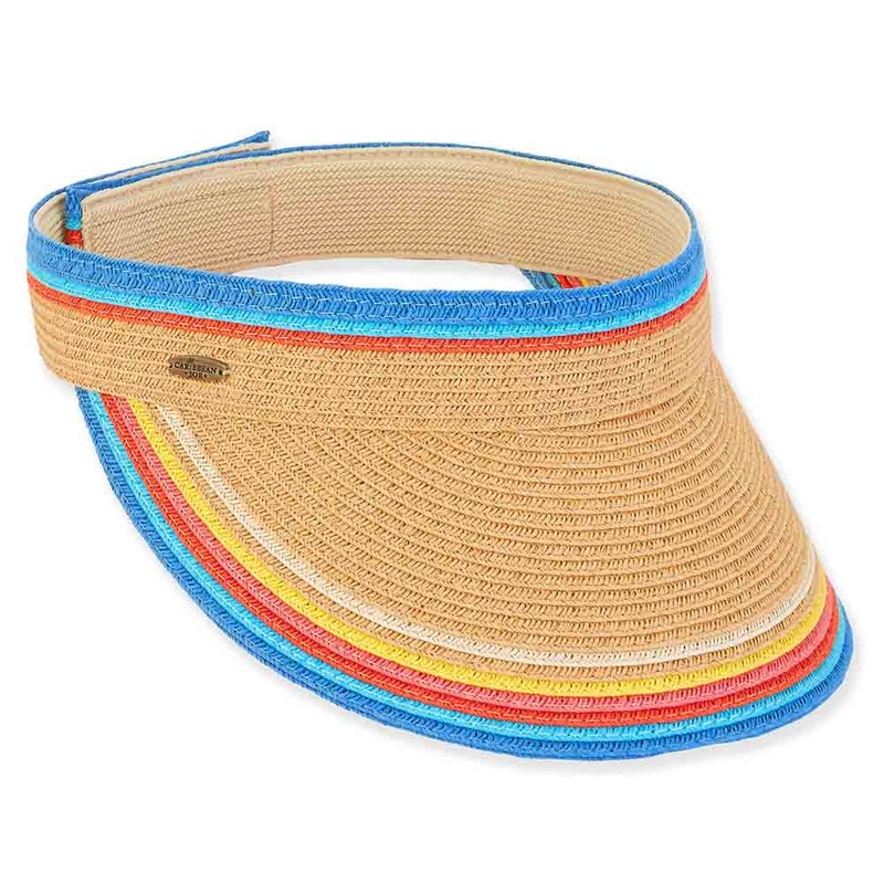 Colorful Striped Sun Visor – Caribbean Joe Hats Tan