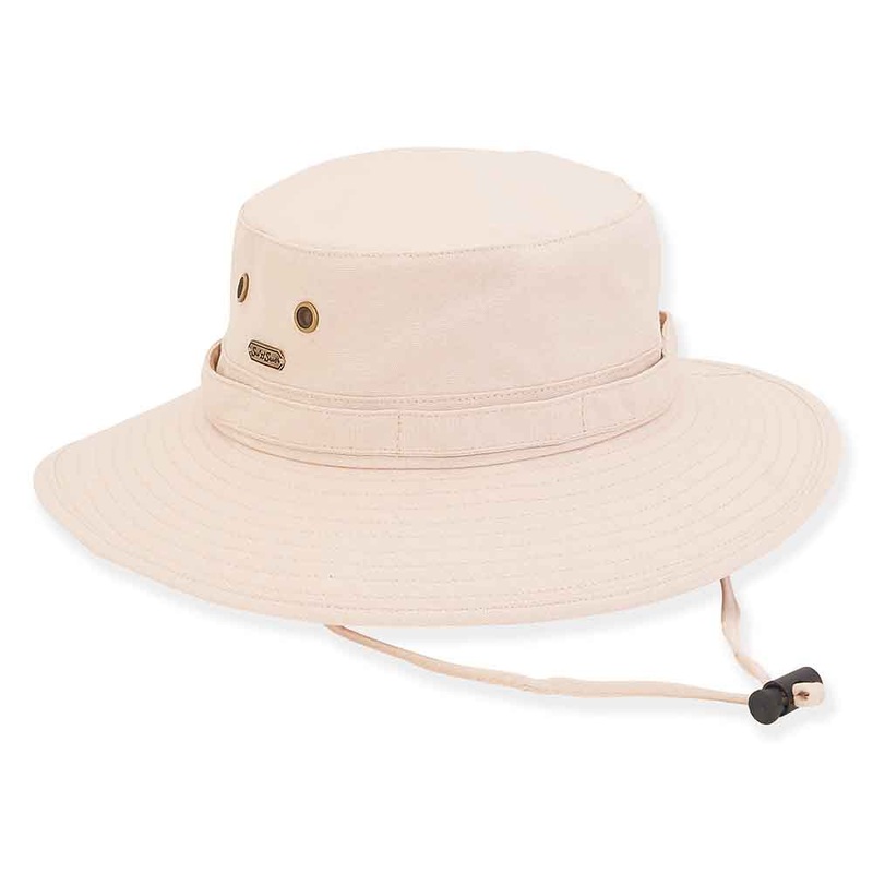 Cotton Canvas Boonie with Chin Tie – Sun ‘N’ Sand Hats Khaki S/M (56-57 cm)