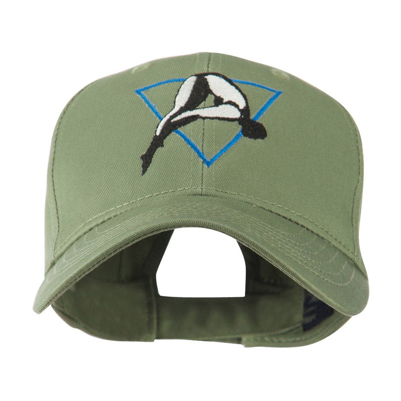 Diving Woman Logo Embroidered Cap Olive One Size