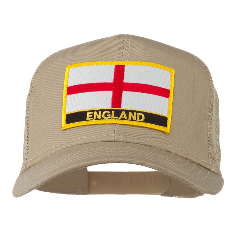 England Flag Patched Mesh Cap Khaki One Size