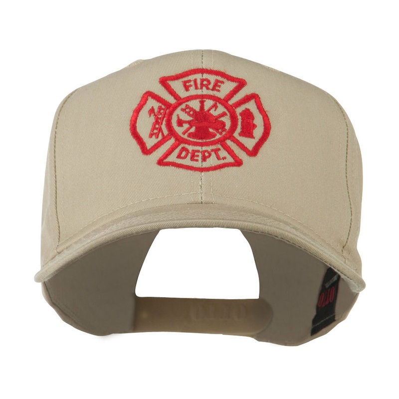 Fire Dept Maltese Cross Embroidered Cap Khaki One Size