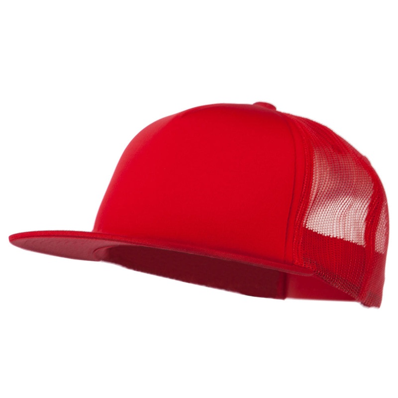 Foam Front Mesh Trucker Snapback Cap Red One Size