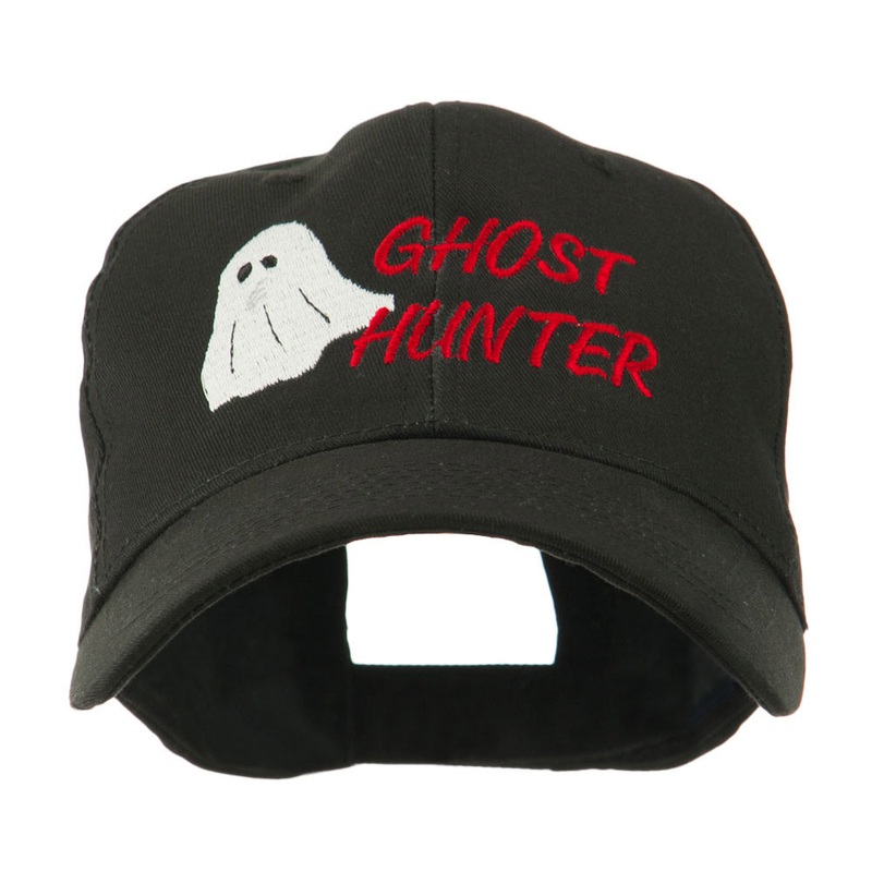 Halloween Ghost Hunter Embroidered Cap Black One Size
