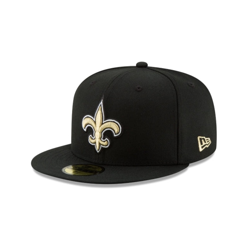 New Orleans Saints Black 59FIFTY Fitted Hat 6 7/8