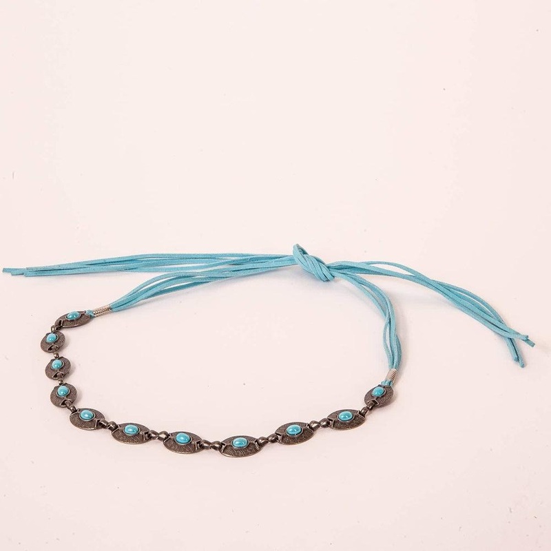 Nizhoni | Beaded Hat Band Blue OS