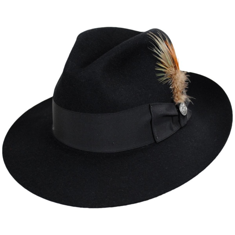 Temple Fur Felt Fedora Hat MINK 6 5/8