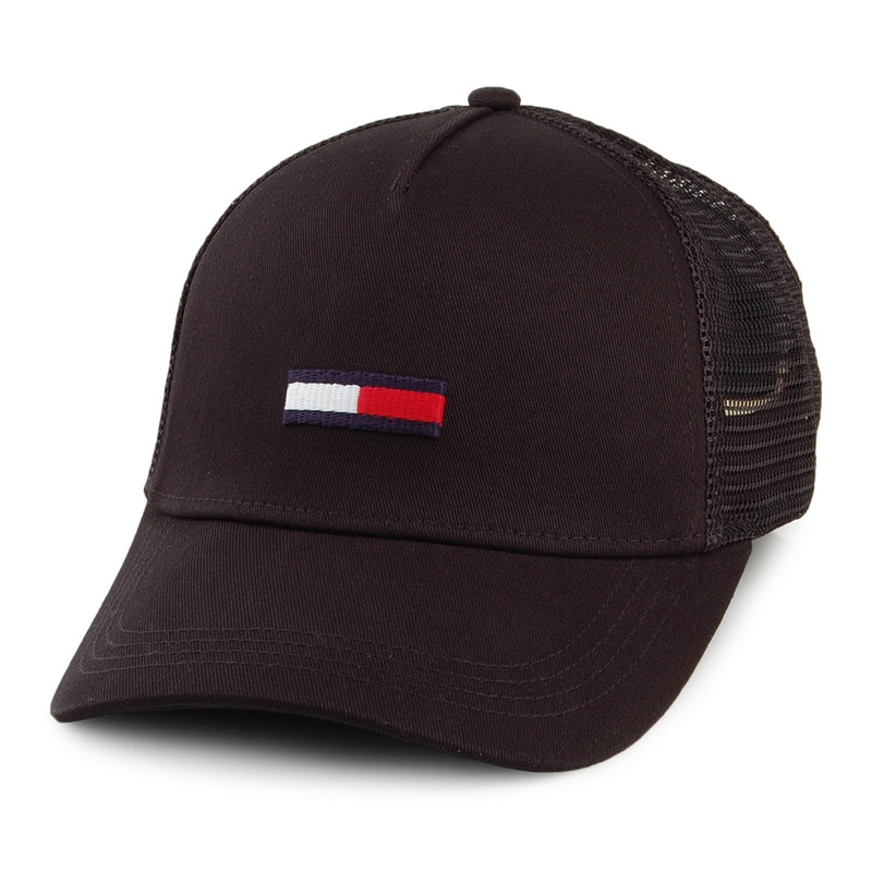 Tommy Hilfiger Hats Flag Trucker Cap – Black Adjustable