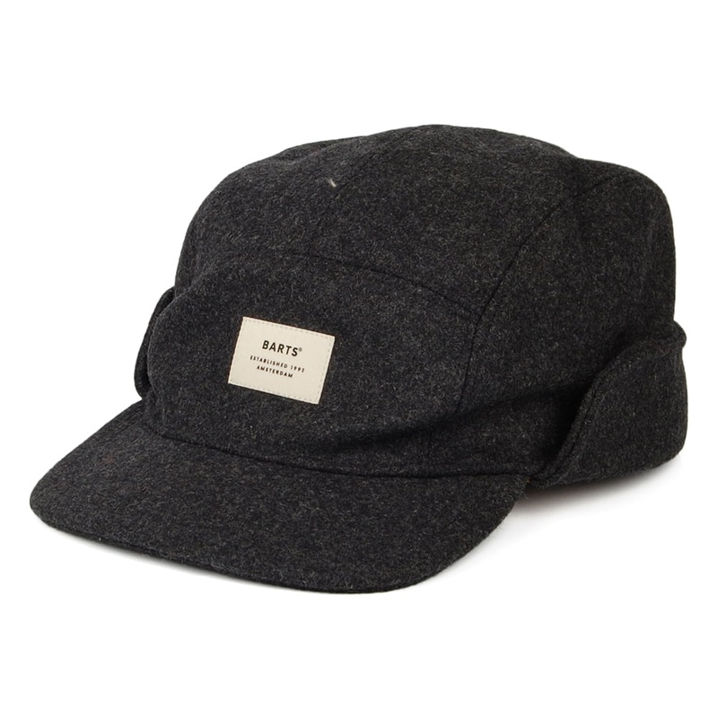 Barts Hats Samuen Earflap 5 Panel Cap – Charcoal Medium/Large