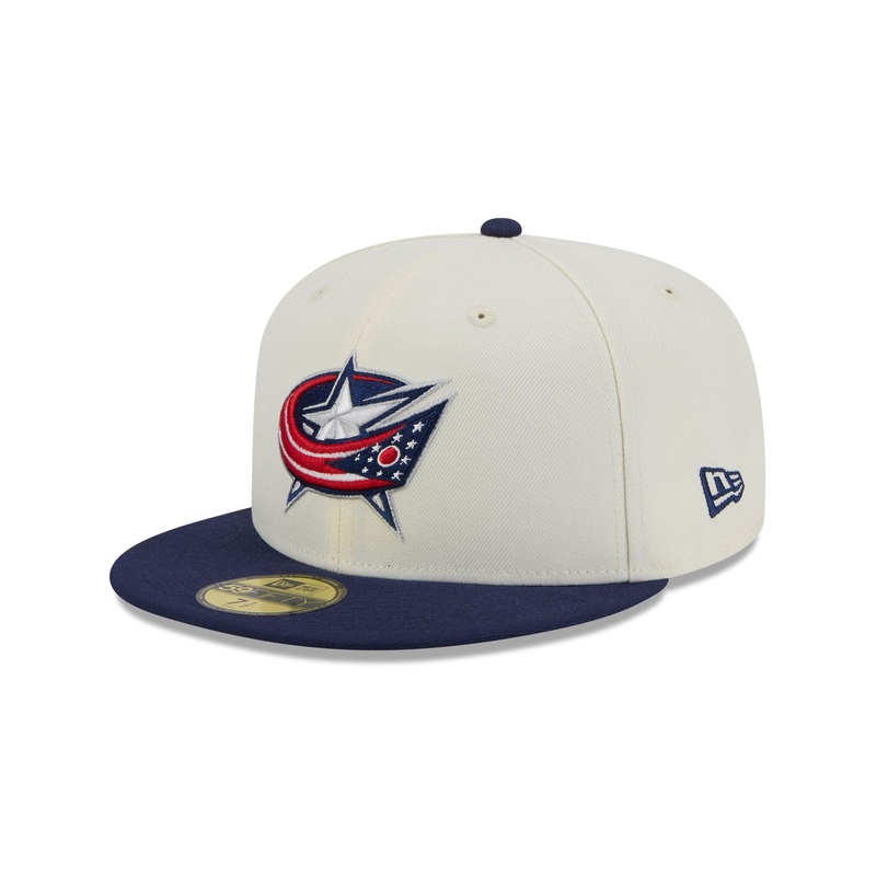 Columbus Blue Jackets Chrome White 59FIFTY Fitted Hat 7
