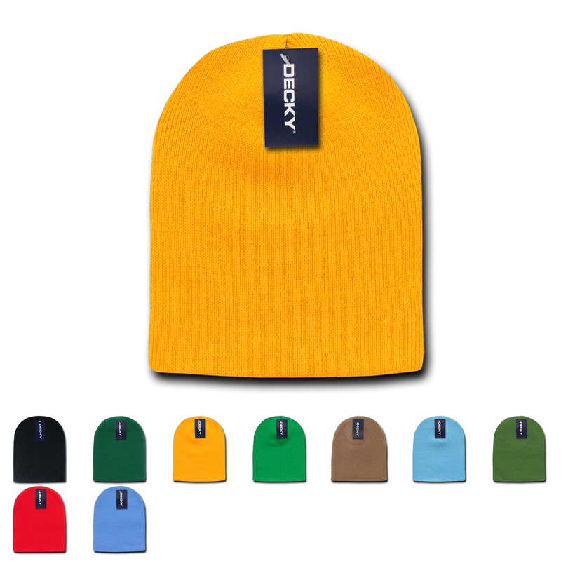 Decky 684 American Made Short Watch Cap, USA Made Knit Beanie Forest Green