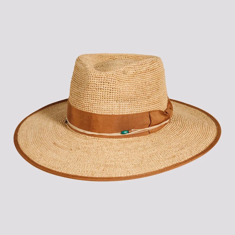 Inari | Womens Crocheted Raffia Straw Sun Hat Natural S/M