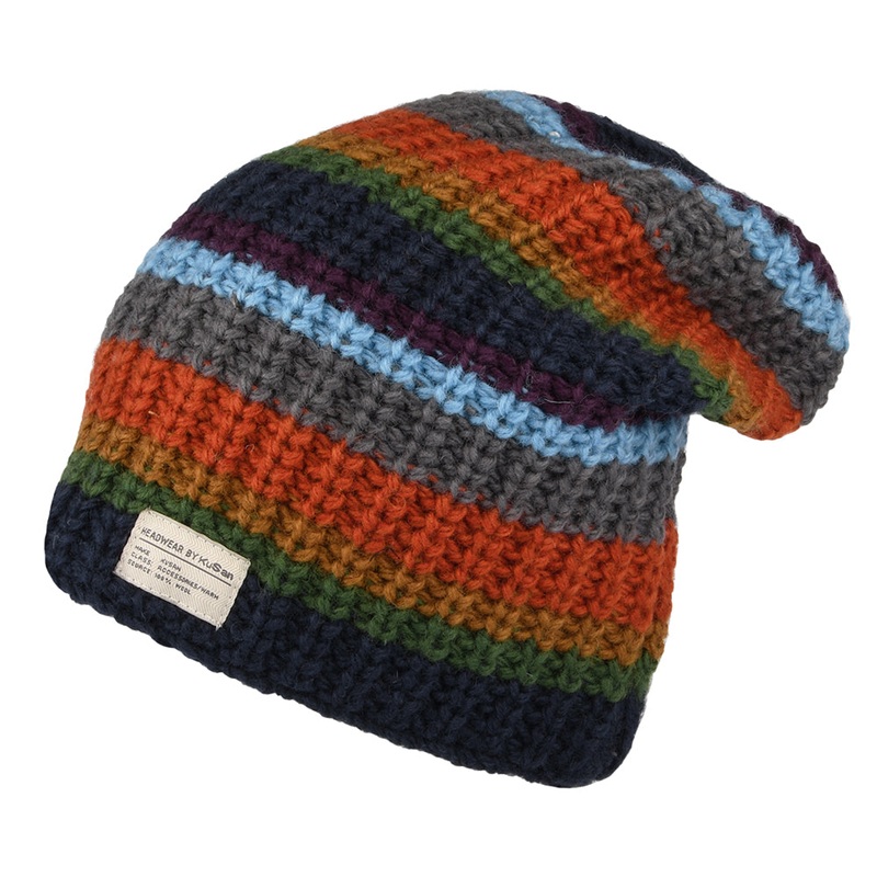 Kusan Cardi Floppy Beanie Hat – Navy-Orange 1-Size