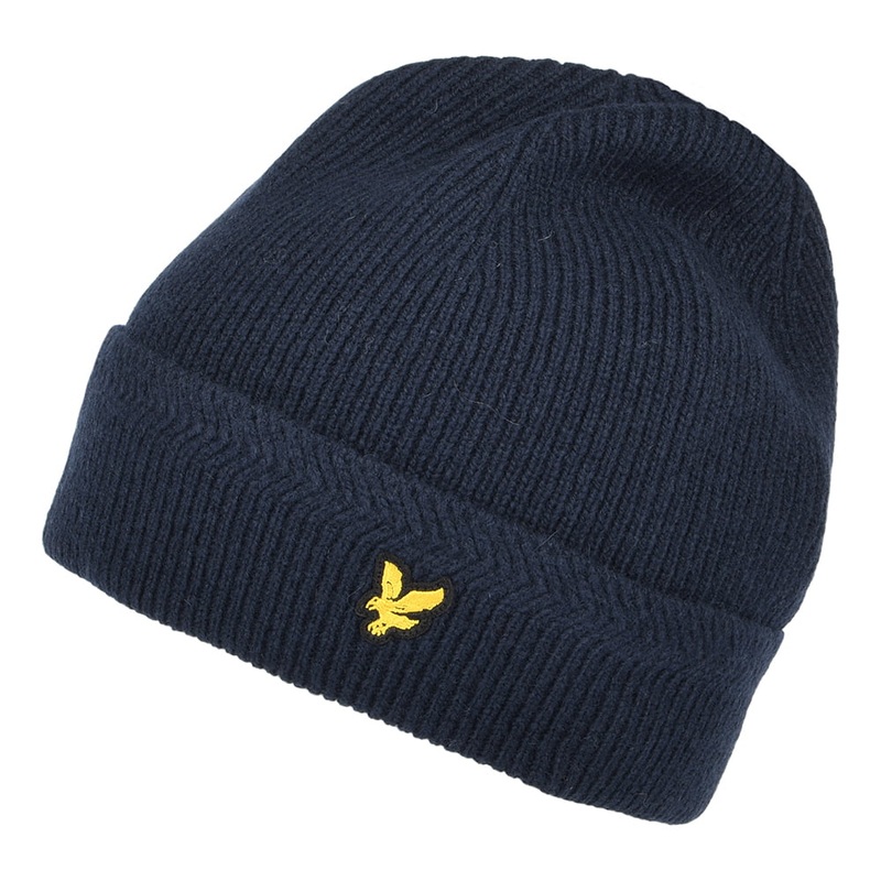 Lyle & Scott Hats Racked Rib Beanie Hat – Dark Navy 1-Size