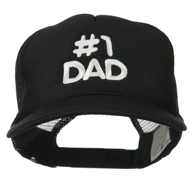 Number 1 DAD Embroidered Youth Foam Mesh Cap Black One Size