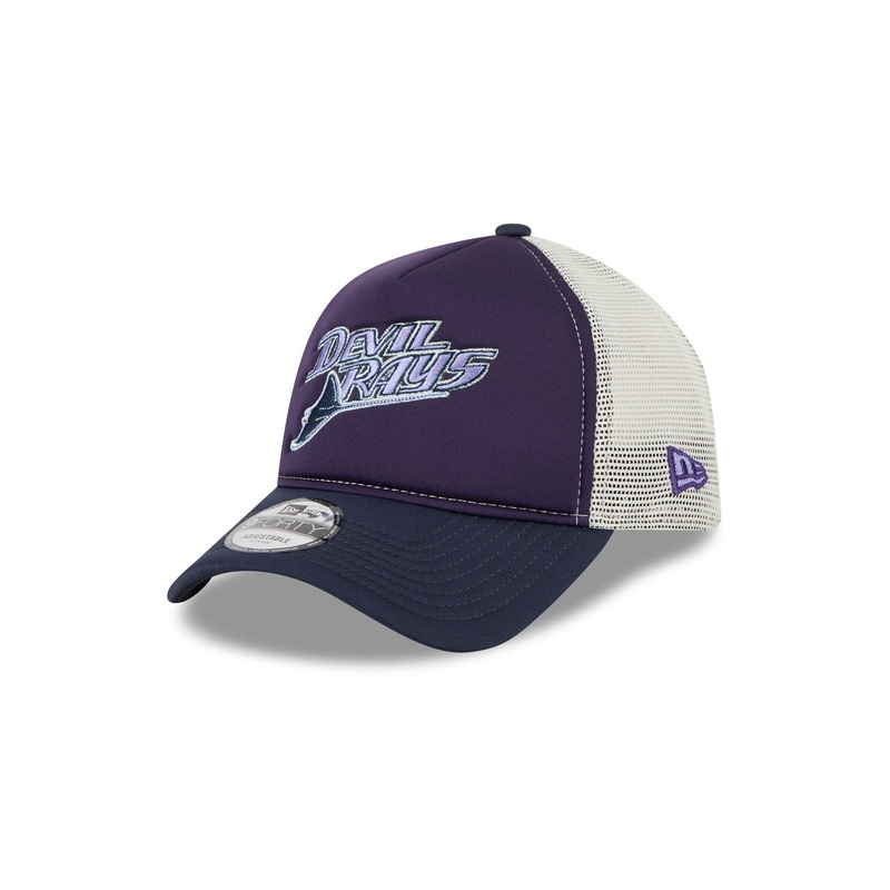 Tampa Bay Rays Navy Purple 9FORTY A-Frame Trucker Hat One Size