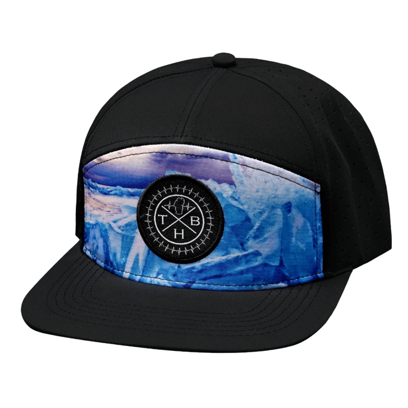 THB Hat – Flat Bill – Sea Ice – Black – Laser Mesh