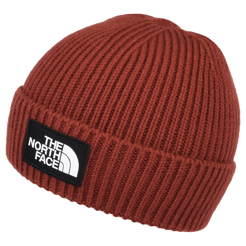 The North Face Hats Logo Box XX Cuffed Fisherman Beanie Hat – Red 1-Size
