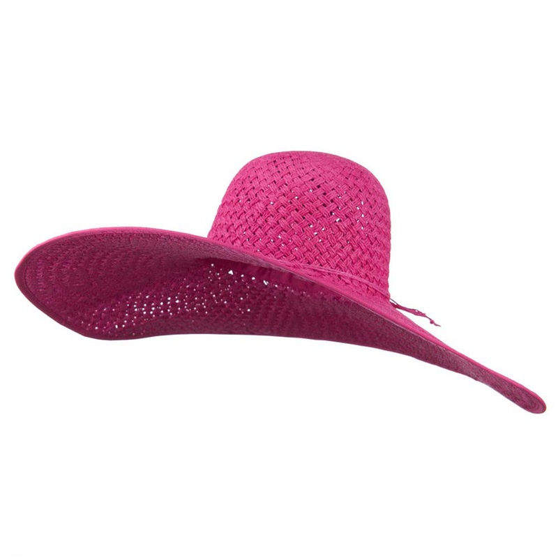 Twisted Paper Toyo Plastic Wired Brim Hat Fuchsia One Size