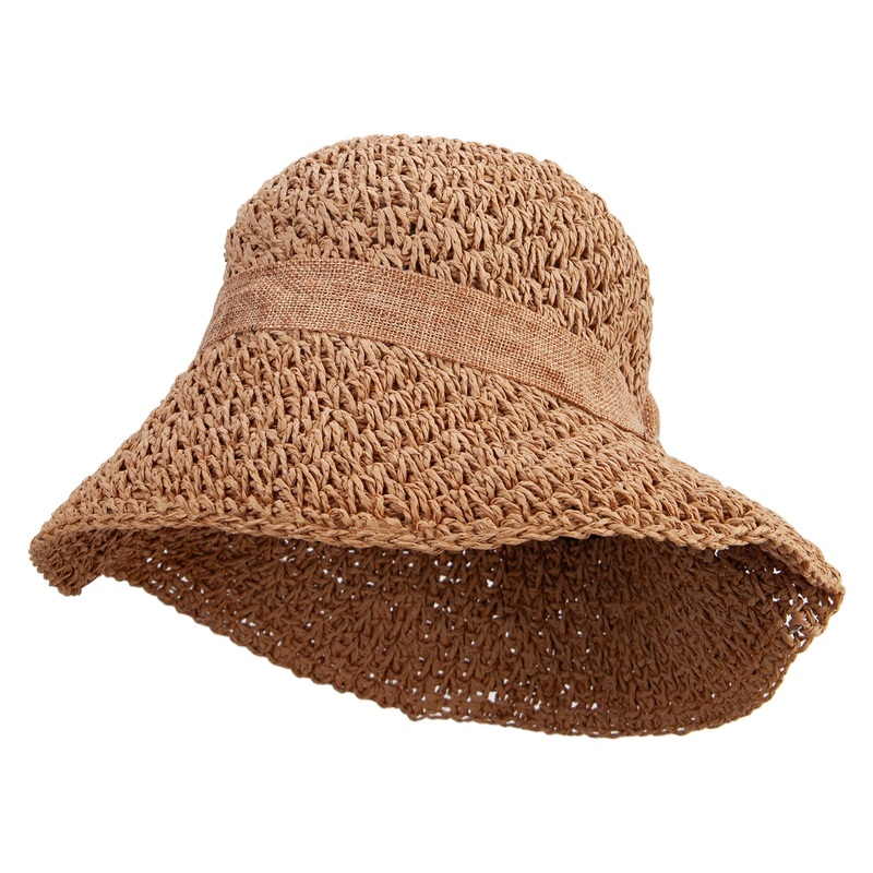 Women’s 3.5 Brim Burlap Trim Bucket Hat Bronze One Size
