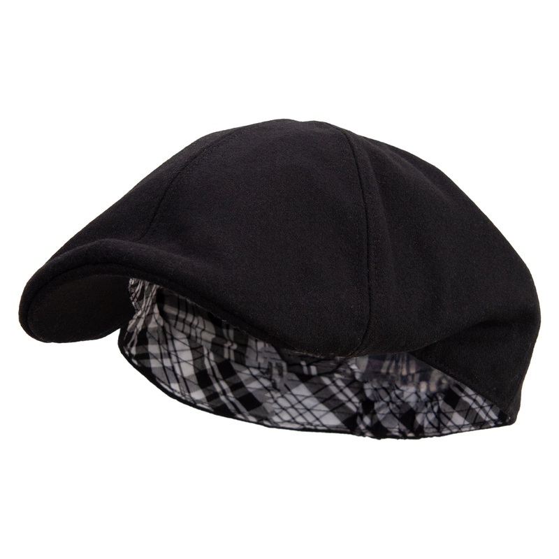 Big Size Woolen Melange Duckbill Ivy Hat Black XL-2XL
