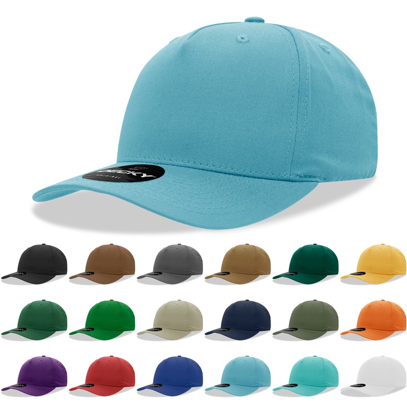 Decky 6038 5 Panel Mid Profile Structured Polyester Cap Black