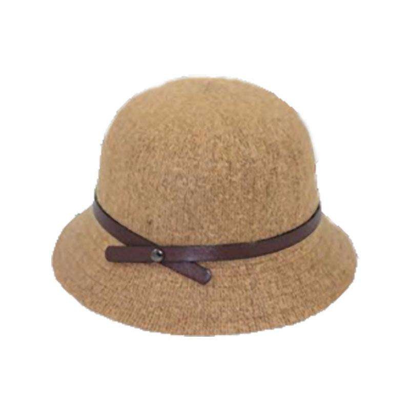 Knit Wool Bucket Hat by JSA Camel