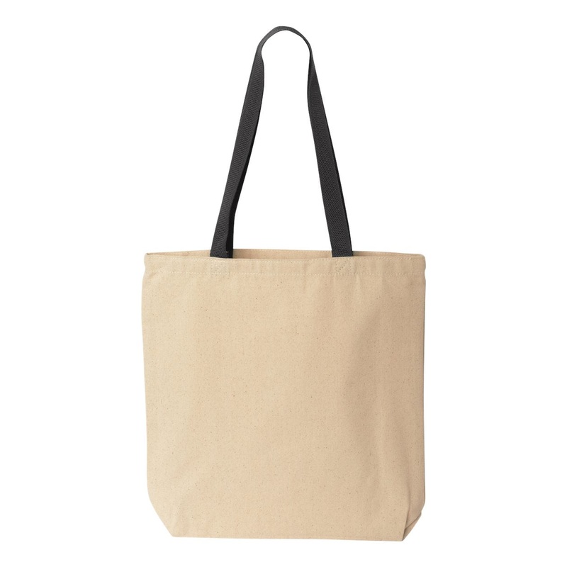 Liberty Bags Natural Tote with Contrast-Color Handles, Cotton Canvas Tote Bag – 8868 Natural/Black