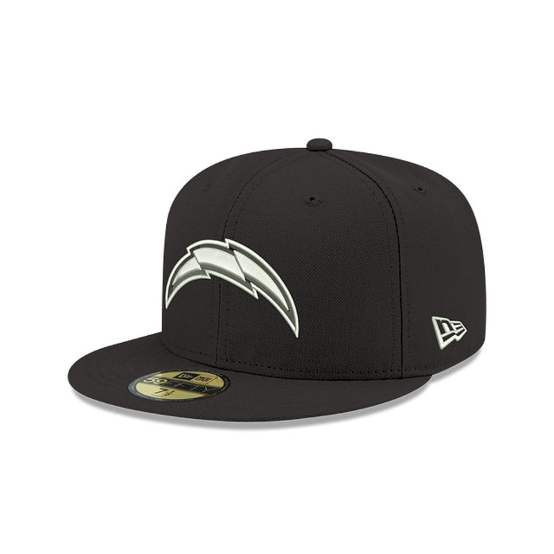 Los Angeles Chargers Black 59FIFTY Fitted Hat 6 7/8