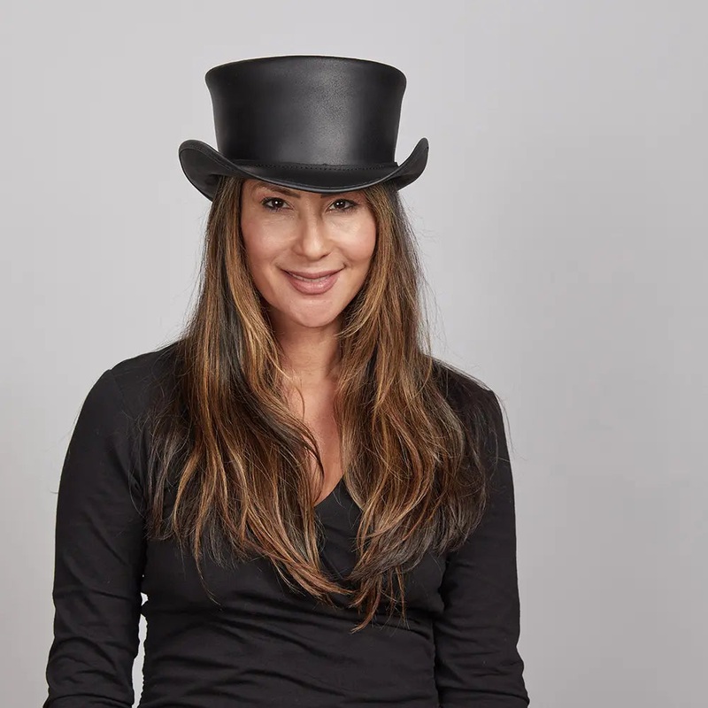 Marlow | Womens Leather Top Hat Black XS