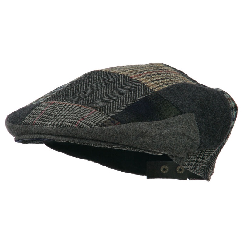 Men’s Patchwork Ivy Cap Black Grey One Size