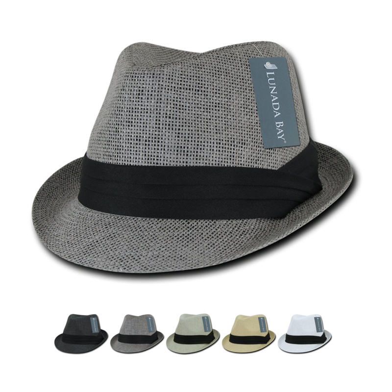 Paper Mesh Fedora Hat – 558 Black S/M