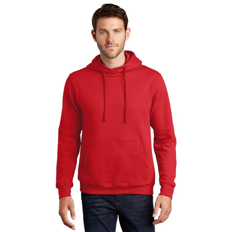Port & Company PC850H Fan Favorite Fleece Pullover Hooded Sweatshirt – Bright Red Bright Red XS