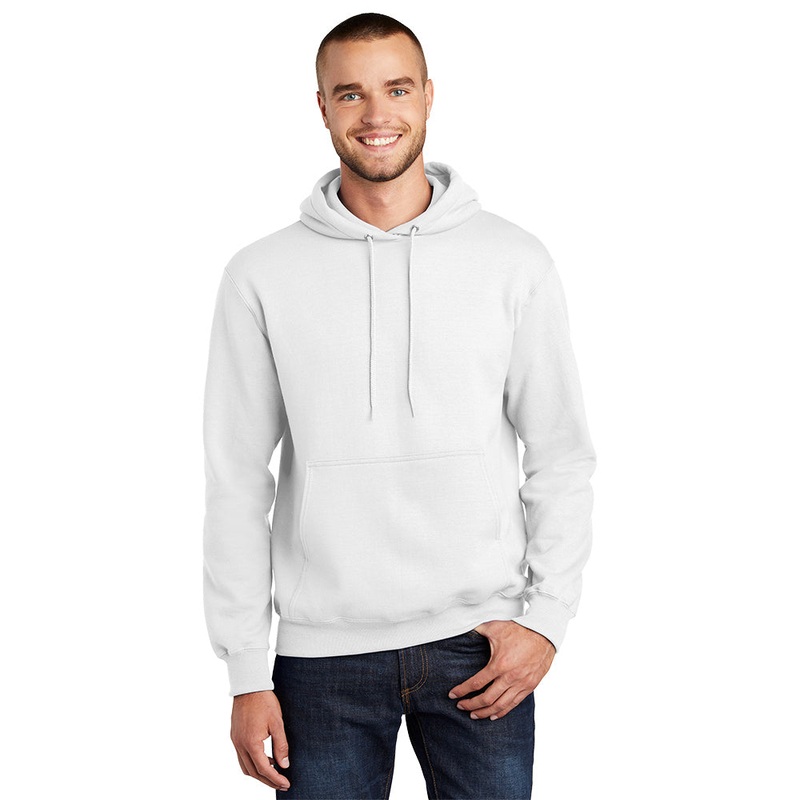 Port & Company PC90H Essential Fleece Pullover Hooded Sweatshirt – White White S