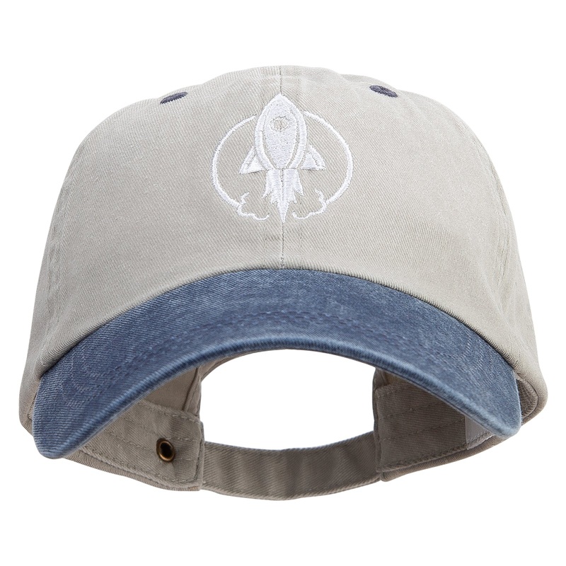 US Space Rocket Force Embroidered Pigment Dyed Wash Cap Beige Navy One Size