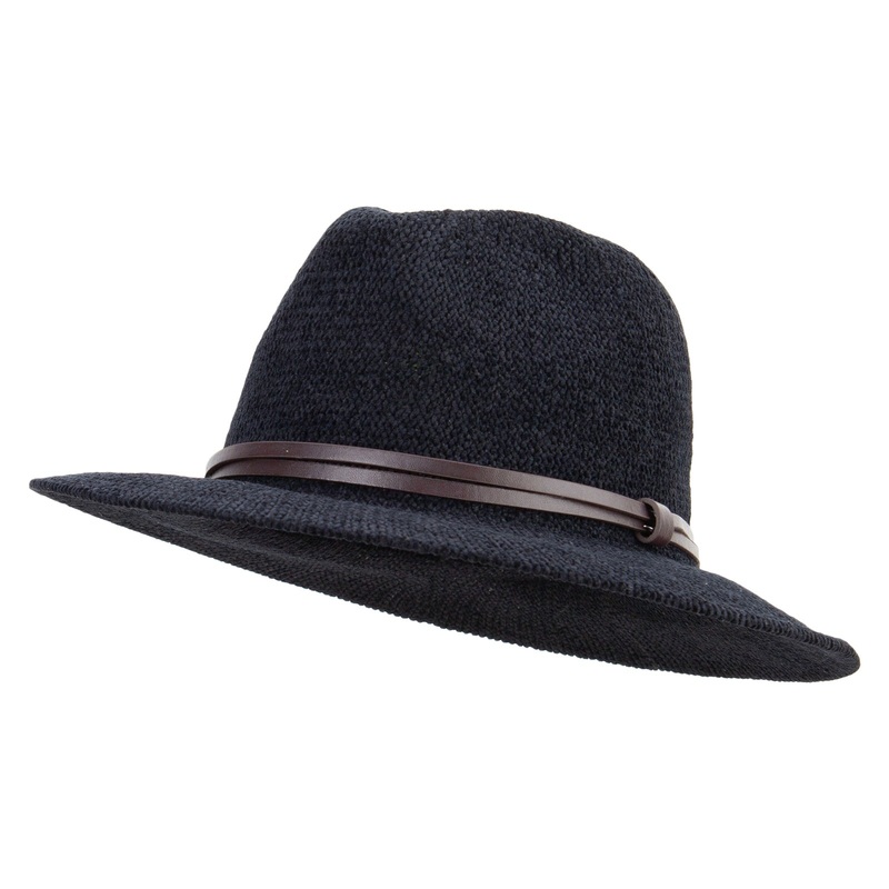Women’s Chenille Wired Edged Brim Hat Black One Size
