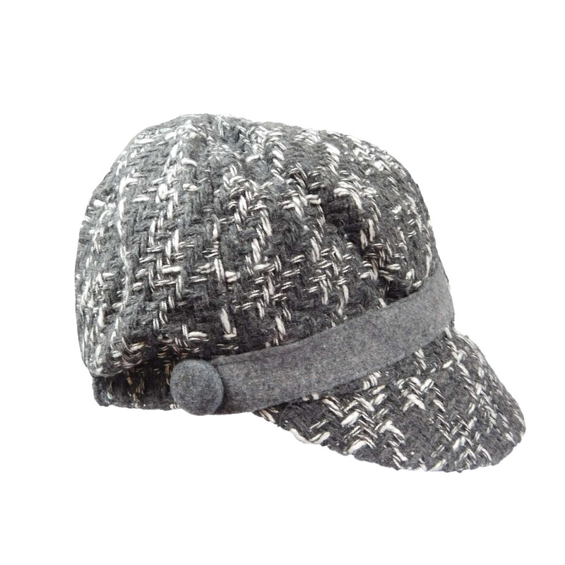 Wool Blend Newsboy Cap Grey