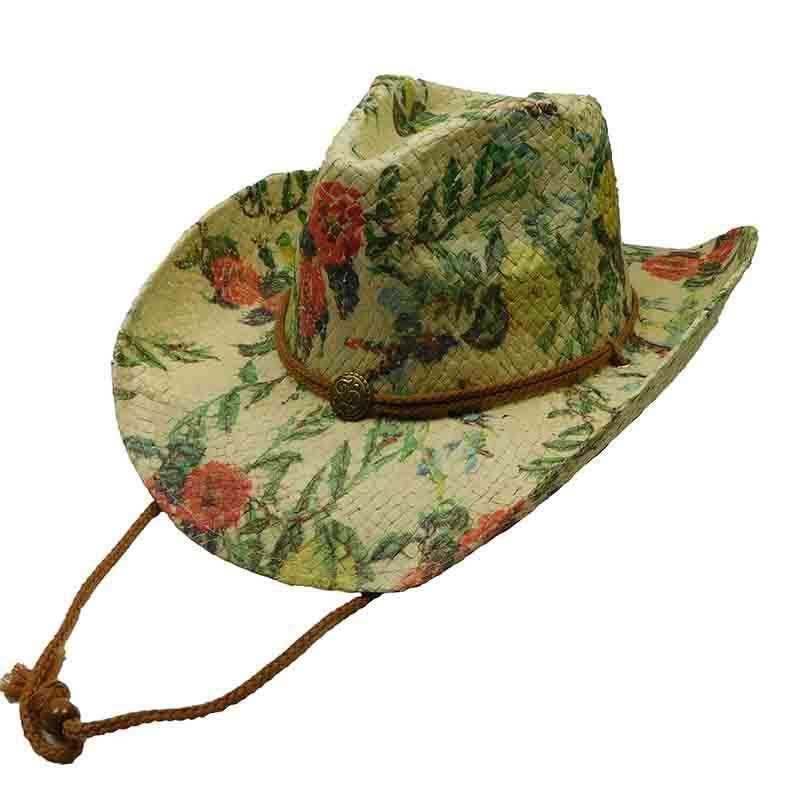Woven Toyo Floral Cowboy Hat with Chin Cord – Rose Rose